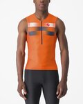 CASTELLI Tricoul de ciclism fără mâneci - FREE TRI 2 - portocaliu/albastru