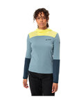 VAUDE Tricou de cilism pentru iarnă cu mânecă lungă - TREMALDO - albastru deschis/albastru/galben