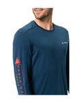 VAUDE Tricou de ciclism cu mânecă lungă - MONVISO MERINO - albastru