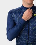ALÉ Tricou de cilism pentru iarnă cu mânecă lungă - BYTE PRAGMA - albastru