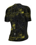 ALÉ Tricou de ciclism cu mânecă scurtă - PR-E TOWN - negru/galben