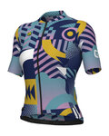 ALÉ Tricou de ciclism cu mânecă scurtă - PR-E GAMES - roz/turcoaz/galben