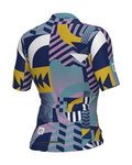 ALÉ Tricou de ciclism cu mânecă scurtă - PR-E GAMES - roz/turcoaz/galben