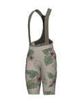 ALÉ Pantaloni scurți de ciclism cu bretele - SAUVAGE PR-E - bej/multicolor