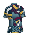 ALÉ Tricou de ciclism cu mânecă scurtă - KID GAMES - mov/turcoaz/galben