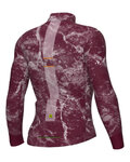 ALÉ Tricou de cilism pentru iarnă cu mânecă lungă - PRAGMA SPACE - bordo