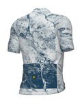 ALÉ Tricou de ciclism cu mânecă scurtă - MARBLE PR-E - alb/albastru