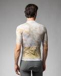ALÉ Tricou de ciclism cu mânecă scurtă - MARBLE PR-E - alb/auriu