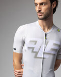 ALÉ Tricou de ciclism cu mânecă scurtă - SAUVAGE PR-E - fildeş/alb
