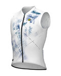 ALÉ Tricoul de ciclism fără mâneci - MIRROR PR-E - alb/albastru