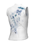 ALÉ Tricoul de ciclism fără mâneci - MIRROR PR-E - alb/albastru