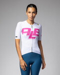 ALÉ Tricou de ciclism cu mânecă scurtă - SAUVAGE PR-E - alb/roz