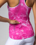 ALÉ Tricoul de ciclism fără mâneci - MARBLE PRAGMA - roz/alb