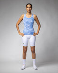 ALÉ Tricoul de ciclism fără mâneci - MARBLE PRAGMA - albastru deschis/alb