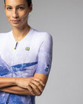 ALÉ Tricou de ciclism cu mânecă scurtă - QUARTZ PR-E - alb/albastru