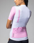 ALÉ Tricou de ciclism cu mânecă scurtă - FOLLOW ME PR-E - alb/roz
