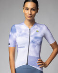 ALÉ Tricou de ciclism cu mânecă scurtă - ATMOSFERA PR-E - alb/mov