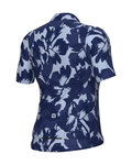 ALÉ Tricou de ciclism cu mânecă scurtă - FLOWER PRAGMA - alb/albastru