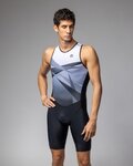 ALÉ Salopetă de ciclism - HORIZON TRIATHLON - alb/gri/negru