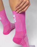 ALÉ Șosete clasice de ciclism - COLOR BLOCK - roz