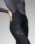 ALÉ Pantaloni de ciclism lungi cu bretele - PRAGMA WINTER - negru