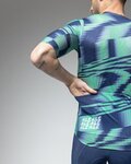 ALÉ Tricou de ciclism cu mânecă scurtă - TECHNO PR-E - verde/albastru