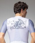 ALÉ Tricou de ciclism cu mânecă scurtă - PR-E MEGABYTE 2.0 - alb/albastru