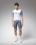 ALÉ Tricou de ciclism cu mânecă scurtă - PR-E MEGABYTE 2.0 - alb/albastru