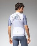ALÉ Tricou de ciclism cu mânecă scurtă - PR-E MEGABYTE 2.0 - alb/albastru