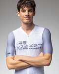 ALÉ Tricou de ciclism cu mânecă scurtă - PR-E MEGABYTE 2.0 - alb/albastru