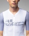 ALÉ Tricou de ciclism cu mânecă scurtă - PR-E MEGABYTE 2.0 - alb/albastru