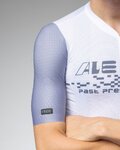 ALÉ Tricou de ciclism cu mânecă scurtă - PR-E MEGABYTE 2.0 - alb/albastru