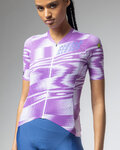 ALÉ Tricou de ciclism cu mânecă scurtă - TECHNO PR-E - alb/mov