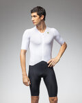 ALÉ Salopetă de ciclism - TRIATHLON EAGLE TRI - alb/negru