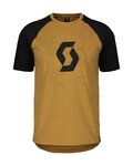 SCOTT Tricou de ciclism cu mânecă scurtă - ICON RAGLAN - maro/negru