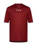 FOX Tricou de ciclism cu mânecă scurtă - RANGER WORDMARK - roșu