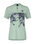 SCOTT Tricou de ciclism cu mânecă scurtă - TRAIL FLOW ZIP SS W - verde deschis