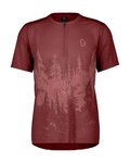 SCOTT Tricou de ciclism cu mânecă scurtă - TRAIL FLOW ZIP W - roșu