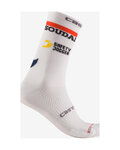 CASTELLI Șosete clasice de ciclism - ROSSO CORSA PRO 18 QUICK STEP 2025 - alb