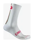 CASTELLI Șosete clasice de ciclism - RACING STRIPE 18 - alb