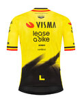 RAPIDGEAR Tricou de ciclism cu mânecă scurtă - REPLICA VISMA 2026 BELGIAN CHAMPION - galben/negru