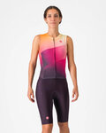 CASTELLI Salopetă de ciclism - FREE SANREMO 3 - roz/bordo