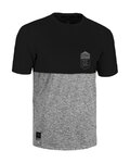 ROCDAY Tricou de ciclism cu mânecă scurtă - DOUBLE V2 - negru/gri