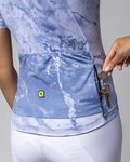 ALÉ Tricou de ciclism cu mânecă scurtă - PR-E MARBLE - albastru deschis/alb