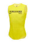 SANTINI Tricou de ciclism fără mâneci - TDF MAILLOT JAUNE ALPE D'HUEZ - galben
