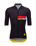 SANTINI Tricou de ciclism cu mânecă scurtă - TDF MAILLOT JAUNE ALPE D'HUEZ - negru/multicolor