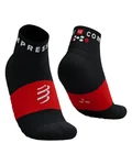 COMPRESSPORT Șosete de gleznă de ciclism - ULTRA TRAIL - negru/roșu