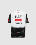 PISSEI Tricou de ciclism cu mânecă scurtă - UAE TEAM EMIRATES 2025 REPLICA JR - alb/negru