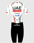 PISSEI Salopetă de ciclism - UAE TEAM EMIRATES 2024 - alb/negru