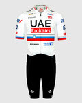 PISSEI Salopetă de ciclism - UAE TEAM EMIRATES 2024 SLOVENIA CHAMPION - alb/negru